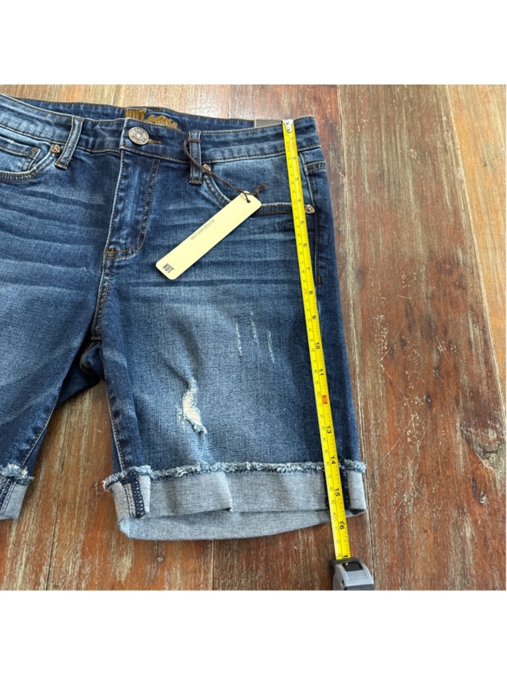 KUT from the Kloth Katy Boyfriend Denim Shorts - Distressed Size 2 NWT - Picture 10 of 11